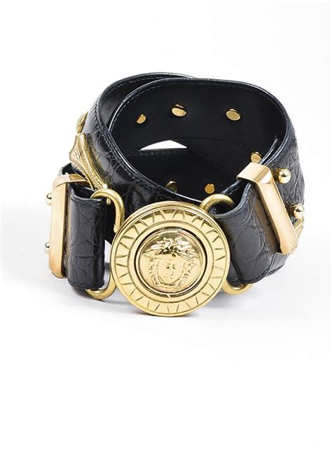 gianni versace belt black and gold